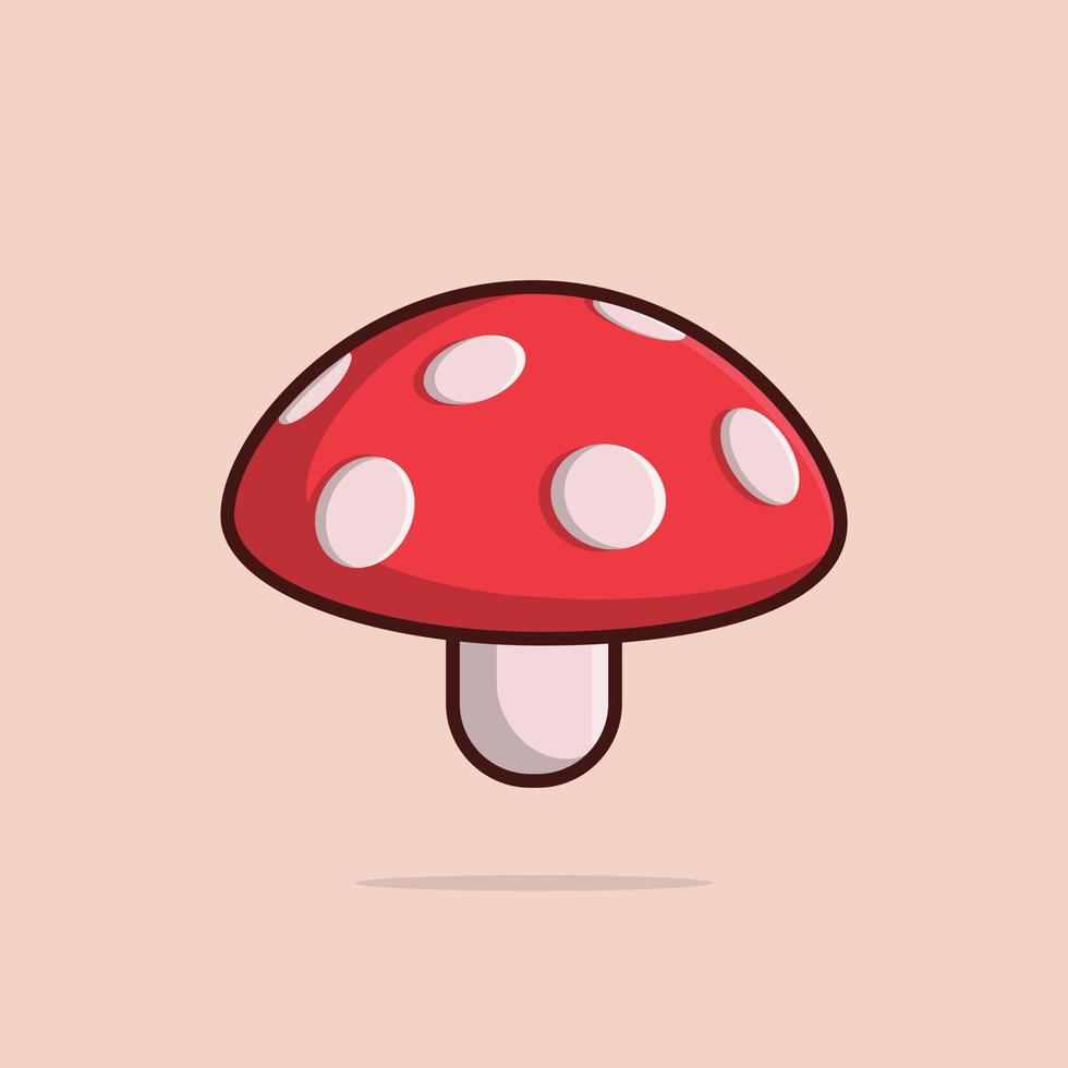 Red amanita mushrooms vector illustration