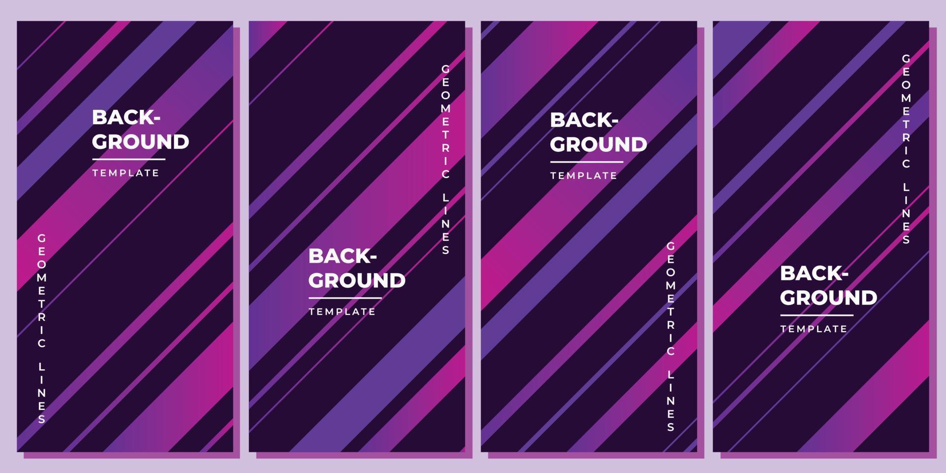 Geometric background template set copy space for poster, flyer, booklet, brochure, leaflet, or pamphlet. Colorful lines background design. vector