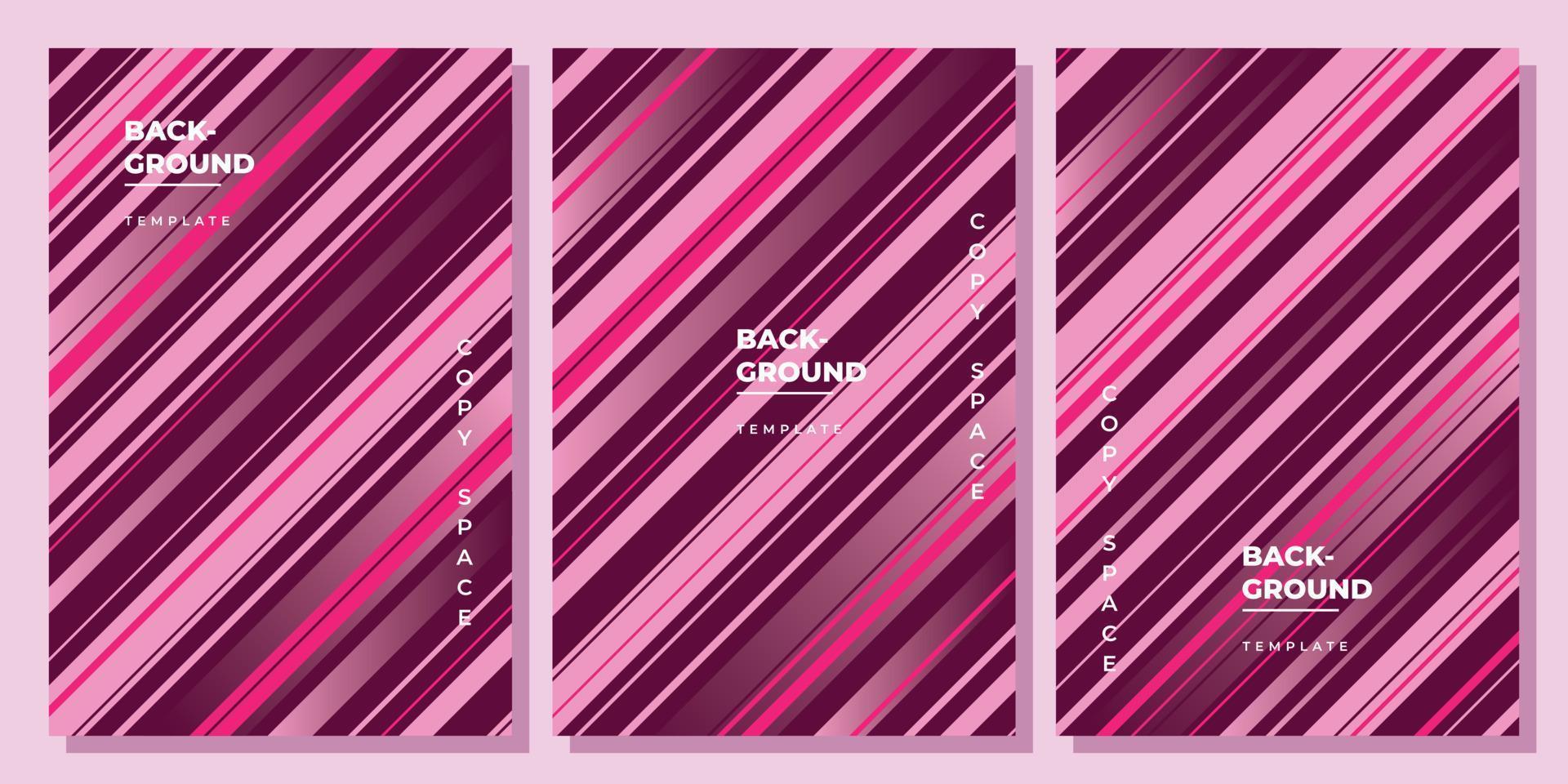 Geometric background template set copy space for poster, flyer, booklet, brochure, leaflet, or pamphlet. Colorful lines background design. vector