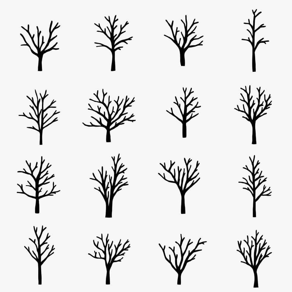 Simplicity dead tree freehand drawing flat design. vector