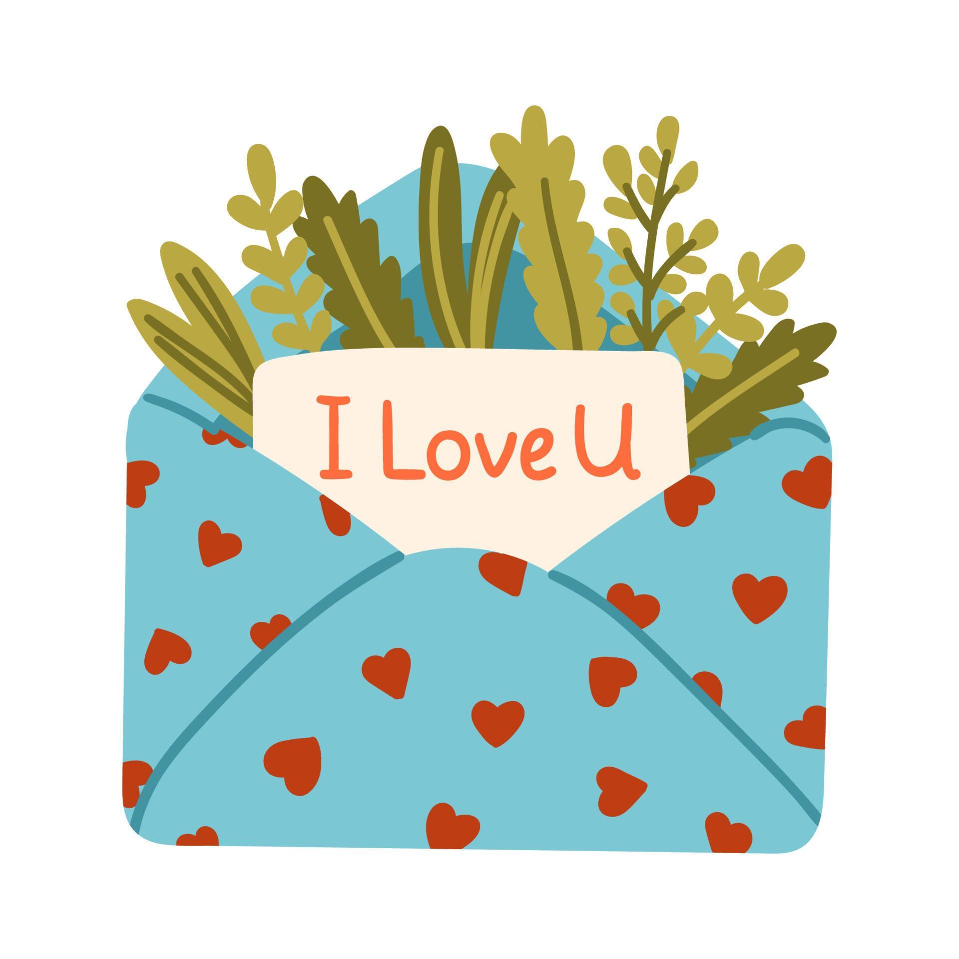 Happy Valentine's Day open Envelope with blank paper and Hearts and