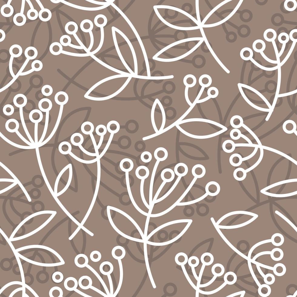 Seamless vector pattern with leaves and branches. Floral endless pattern. Textile, fabric, wrapping paper design.