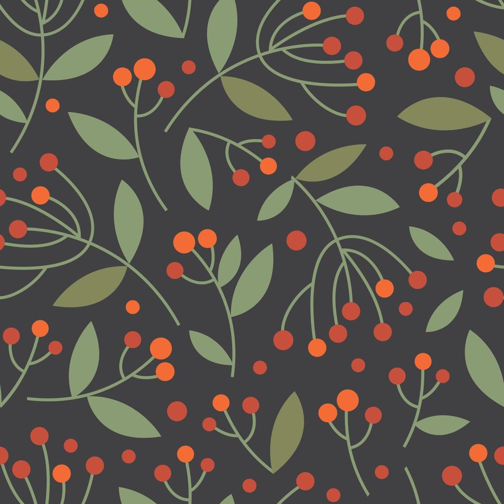 Seamless vector pattern with leaves and branches. Floral endless pattern. Textile, fabric, wrapping paper design.