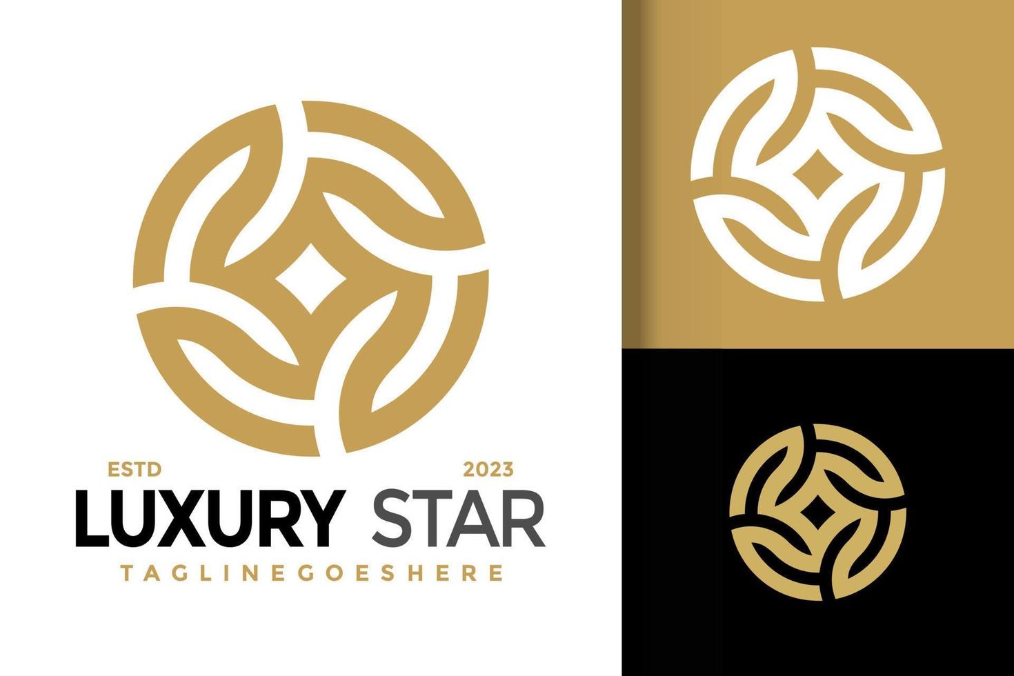 Luxury Star Circular Logo Logos Design Element Stock Vector Illustration Template