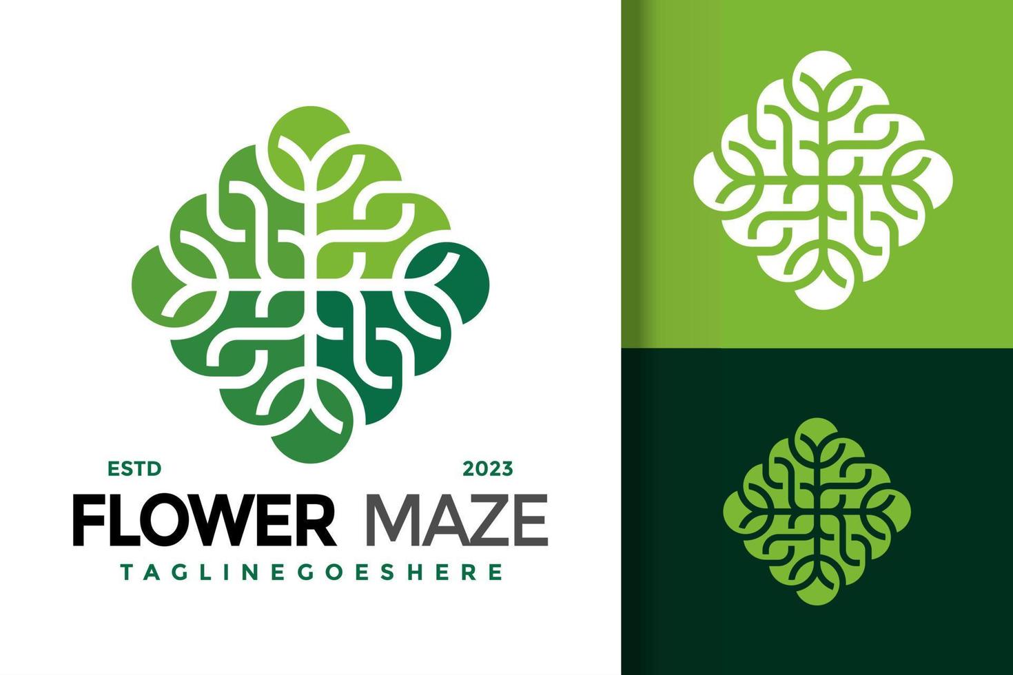 Abstract Flower Maze Logo Logos Design Element Stock Vector Illustration Template