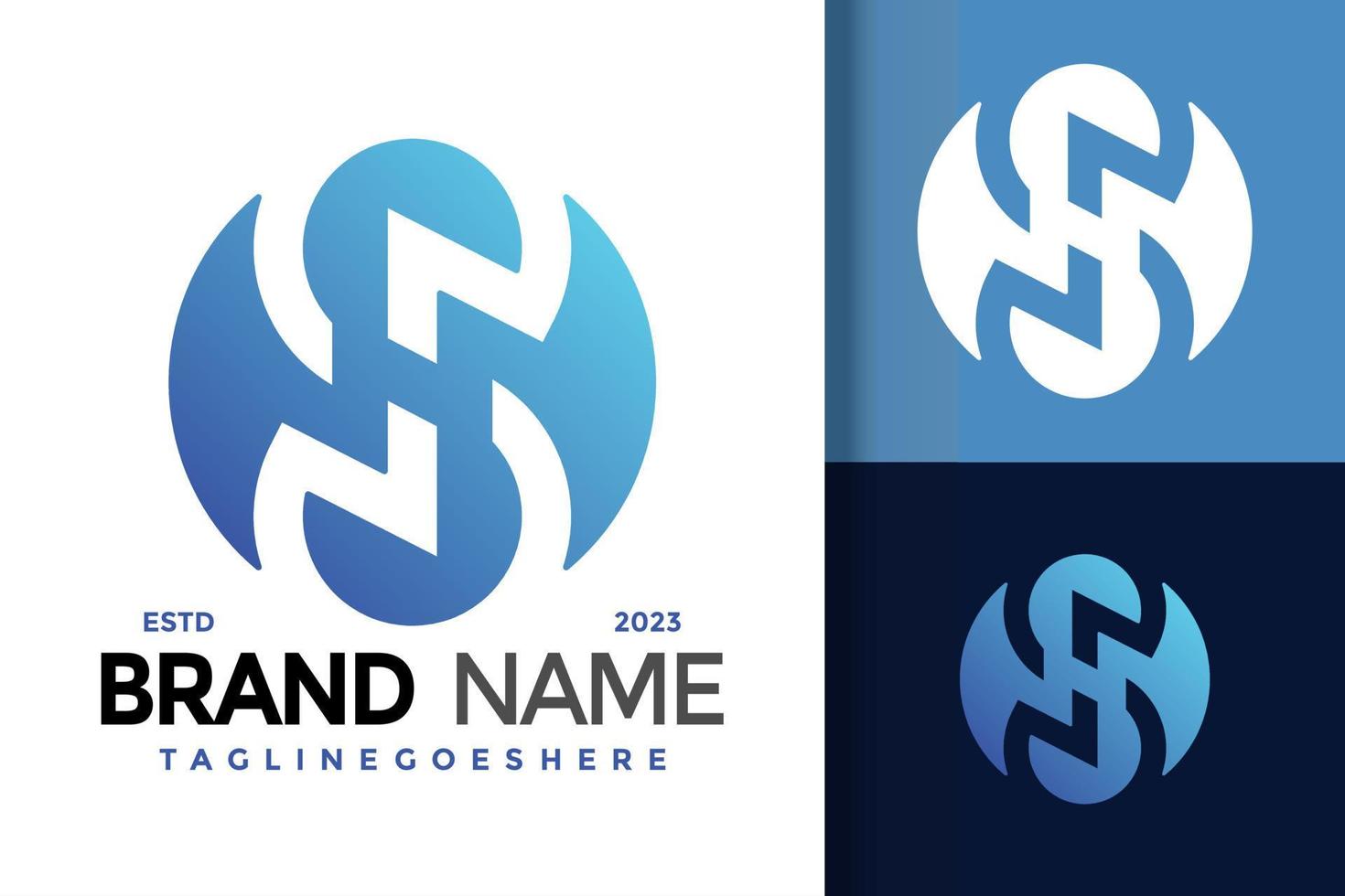 Letter SH or HS Unique Logo Logos Design Element Stock Vector Illustration Template
