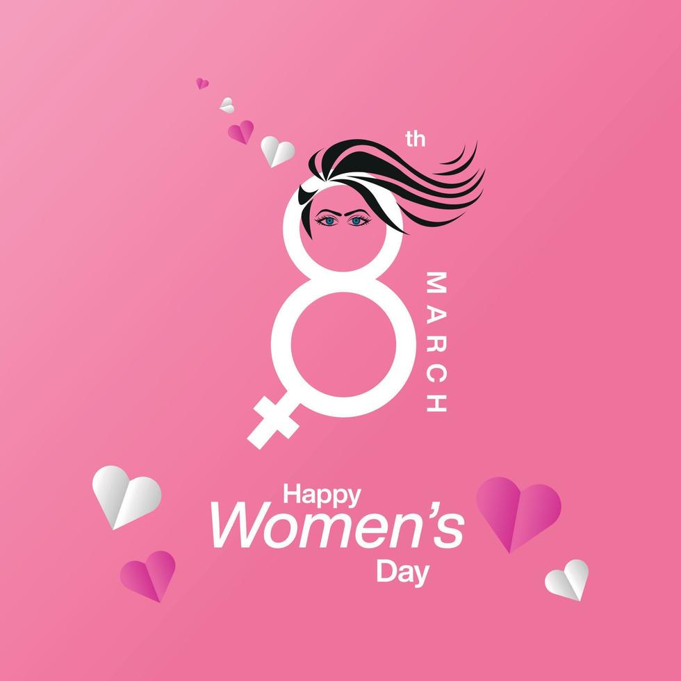 Pink Color Happy Women's Day Social media banner design Template vector