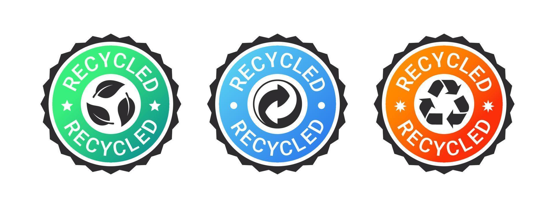 Recycling icons. Made from recycled materials. Packaging and recycling. Vector illustration