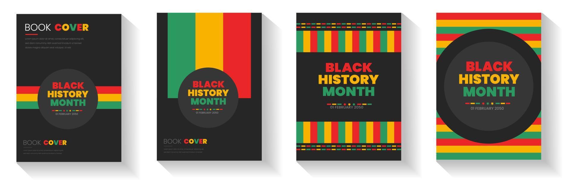 black history month book cover, card, Leaflet presentation, templates, layout in A4 size. black history month portrait background. black history month 2023 book cover or banner design template. vector