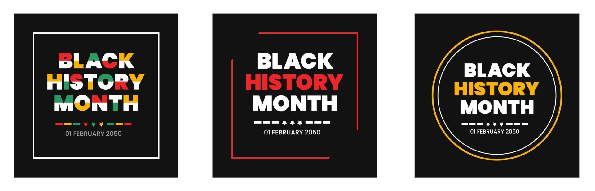 black history month typography text design background.  black history month social media post square banner design. Juneteenth Independence Day Background. Freedom or Emancipation day. text design. vector