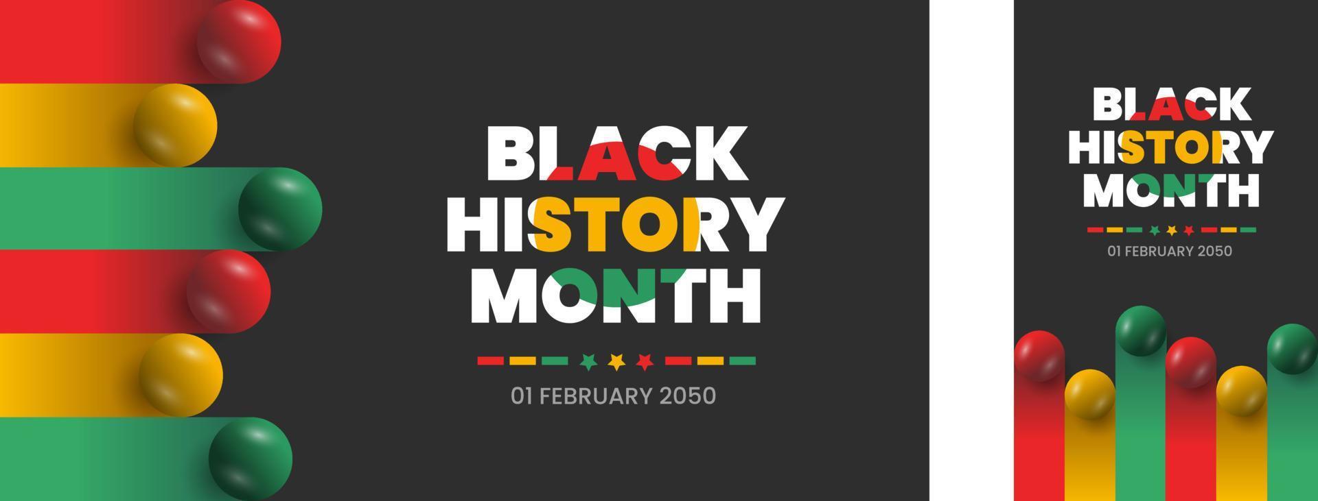 Isolated 3D spheres black history month 2023 background. black history month background. African American History or Black History Month. Celebrated annually in February in the USA, Canada. vector