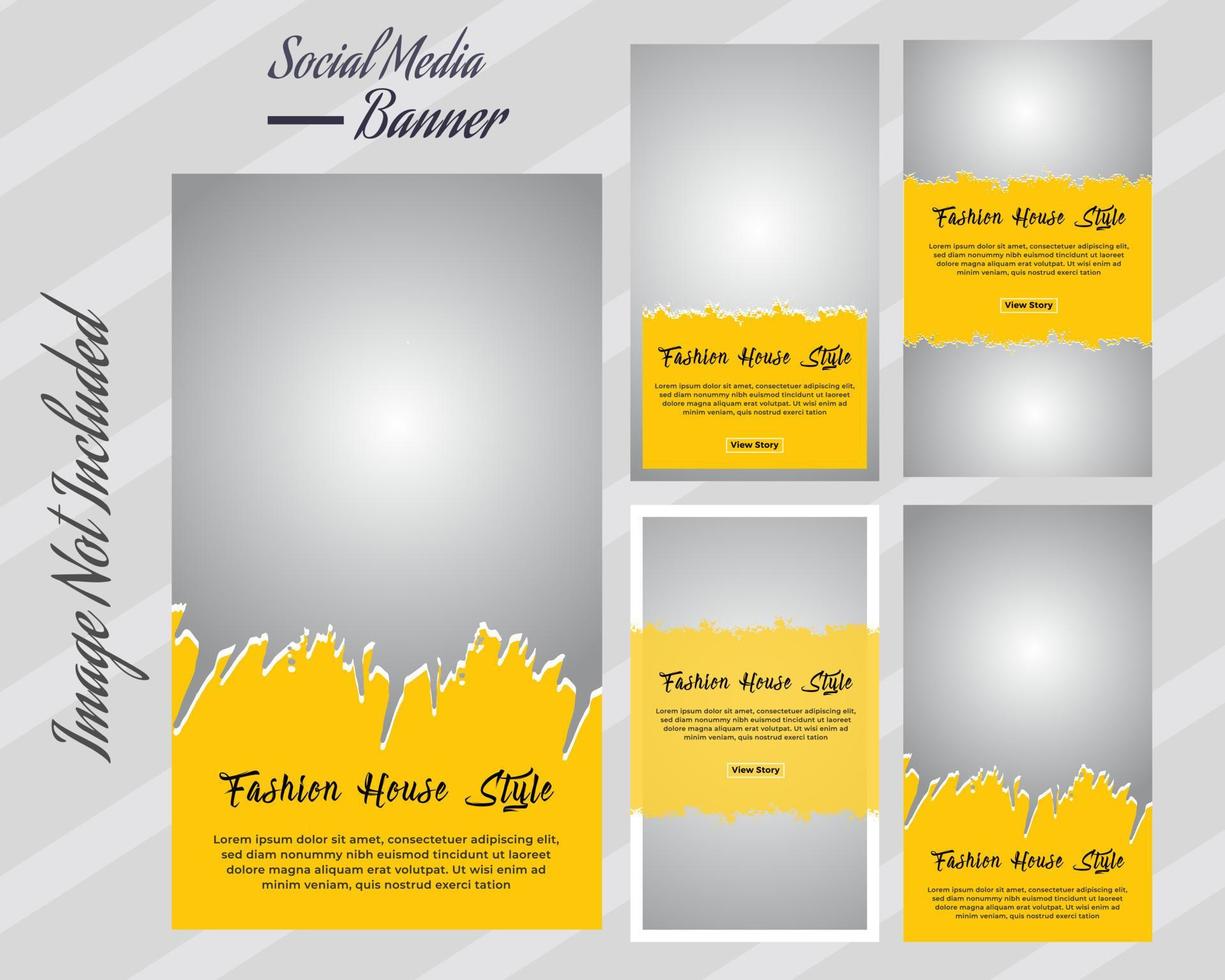 Social media stories templates pack with abstract square puzzle for fashion mega big sale. Modern elegant sales and discount promotions. Design backgrounds for social networks stories vector