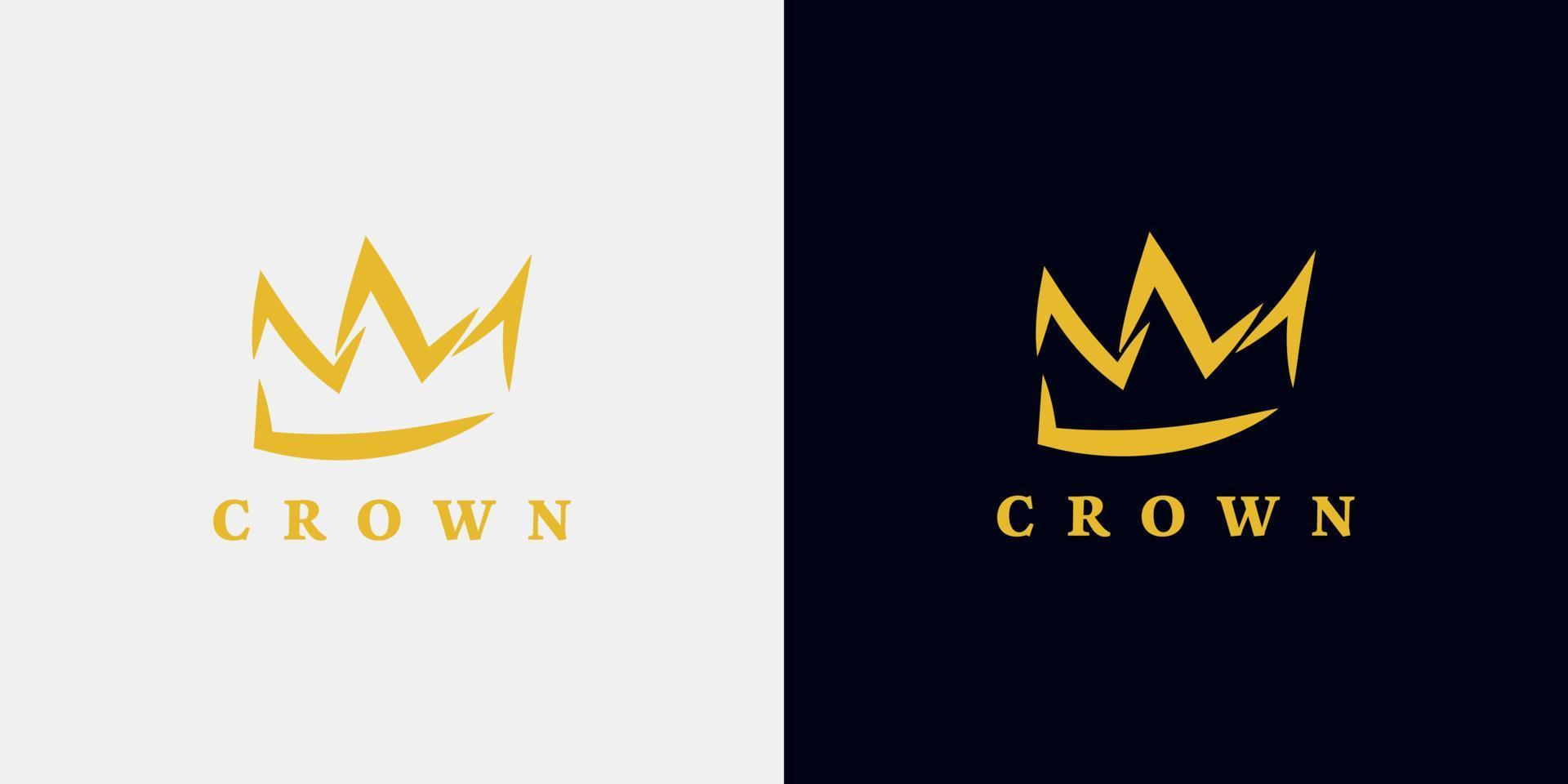 Gold crown logo design abstract style. Symbol of king, leader, power, strength. vector