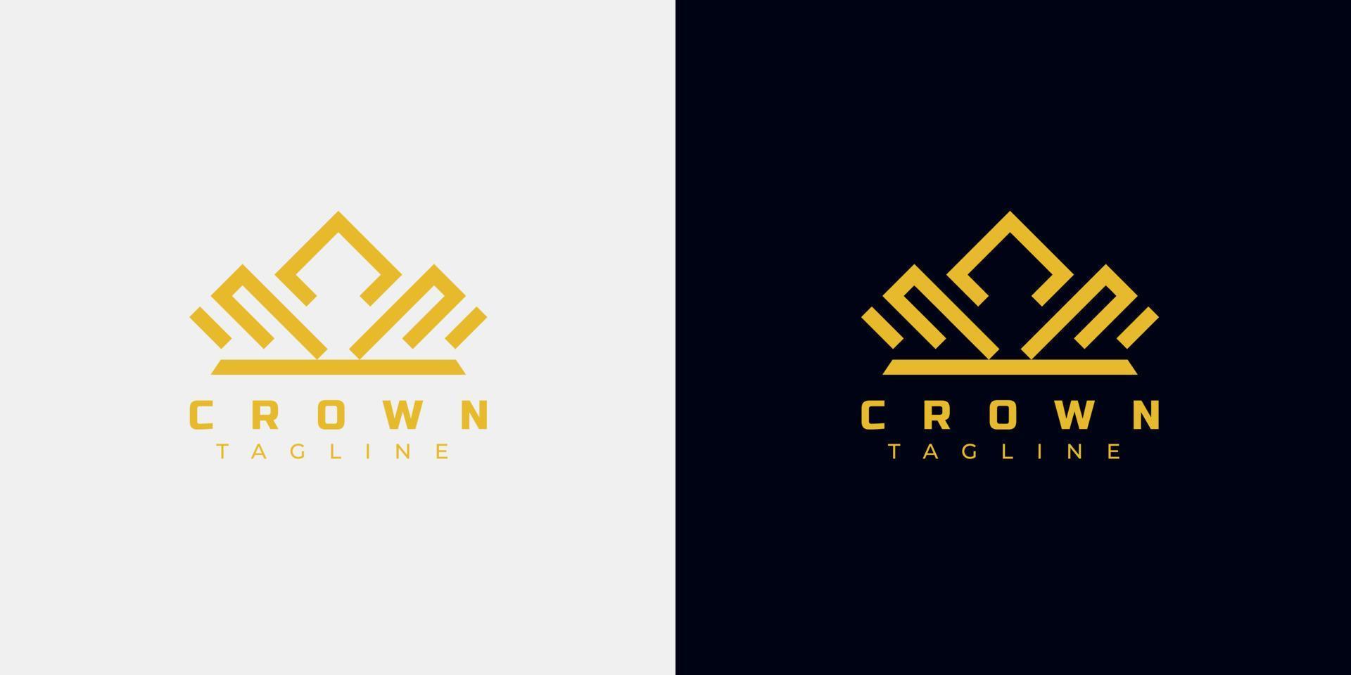 Gold crown logo design abstract style. Symbol of king, leader, power, strength. vector