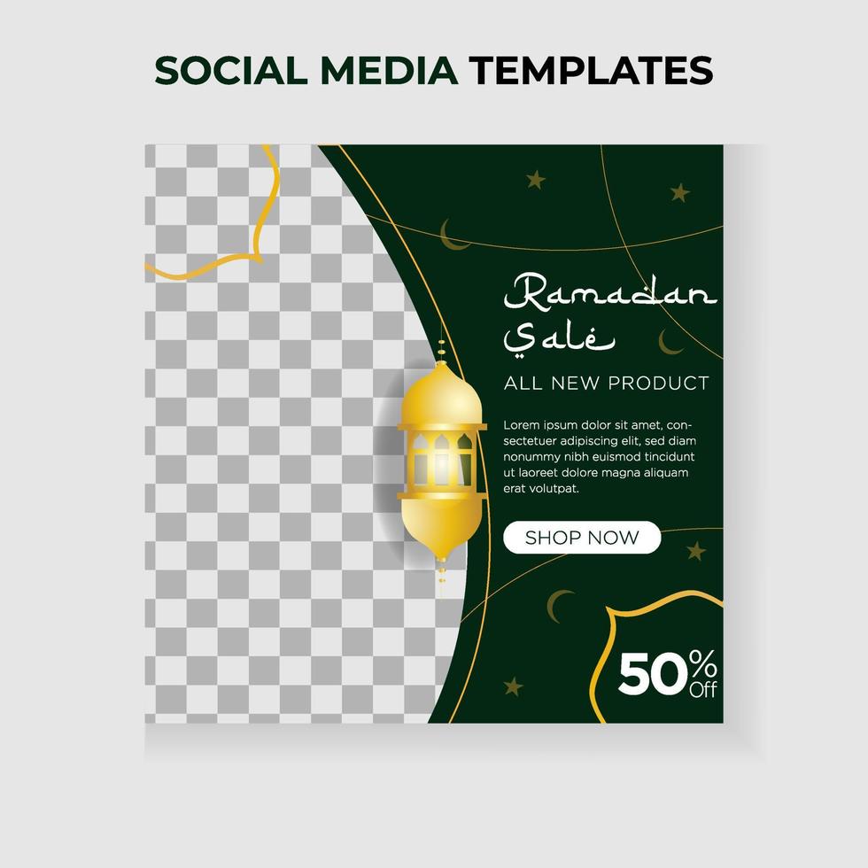 ramadan sale theme social media post template. Islamic background. vector