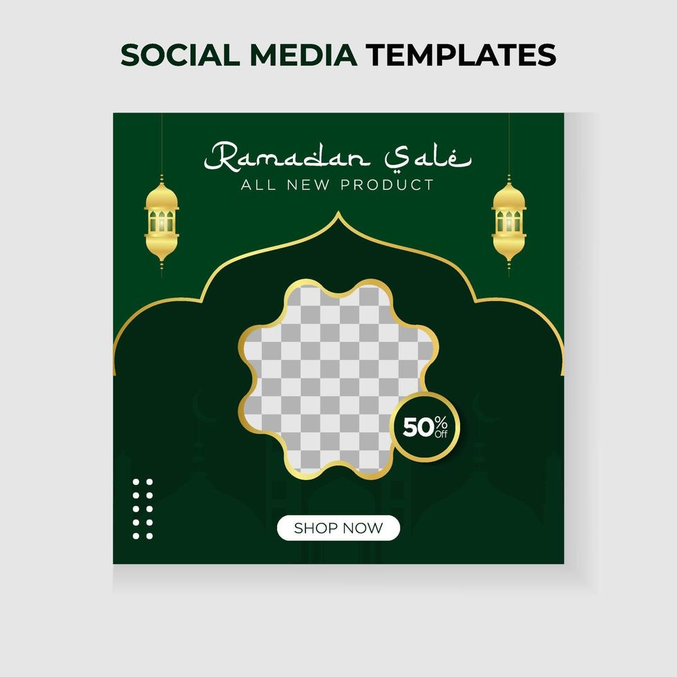 ramadan sale theme social media post template. Islamic background. vector