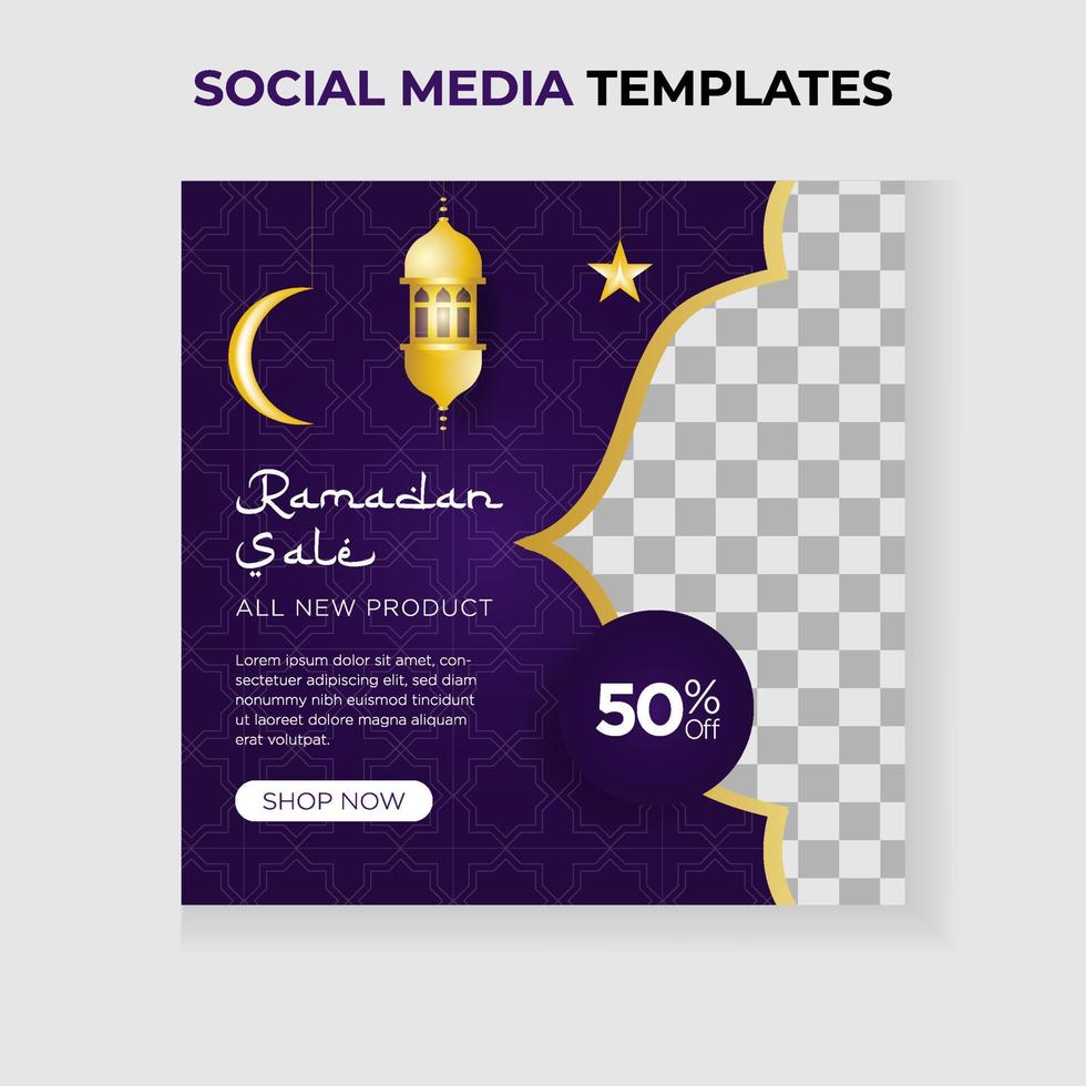 ramadan sale theme social media post template. Islamic background. vector