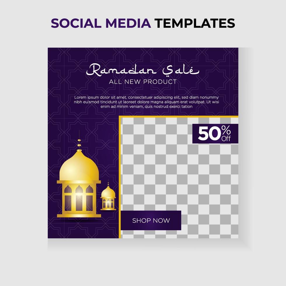 ramadan sale theme social media post template. Islamic background. vector