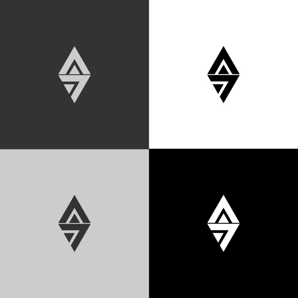 A A Triangle Monogram Logo Template vector