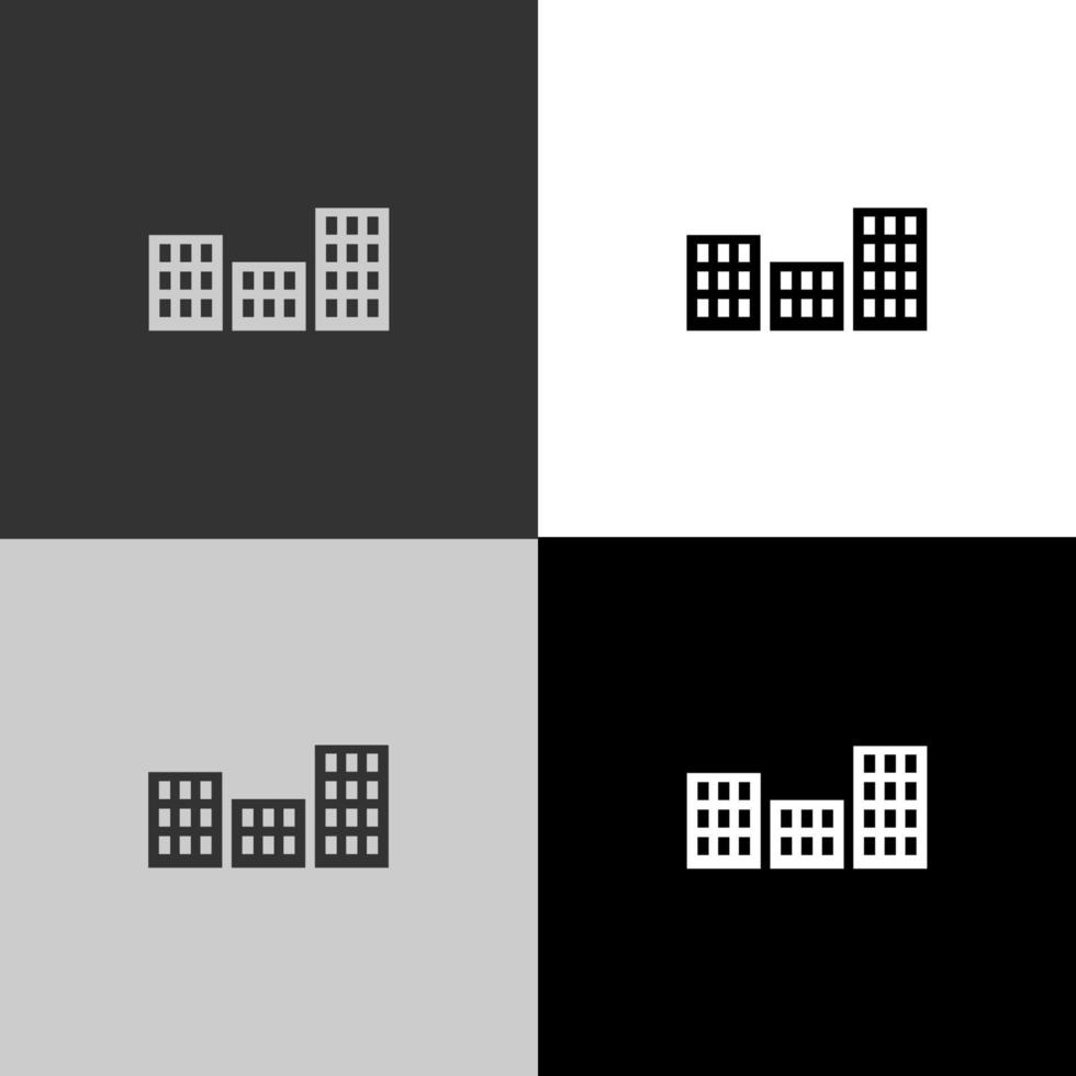 Three Building Monogram Logo Template vector