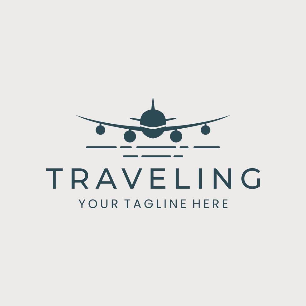 airplane travel vintage logo vector template illustration design. icon company transportation concept