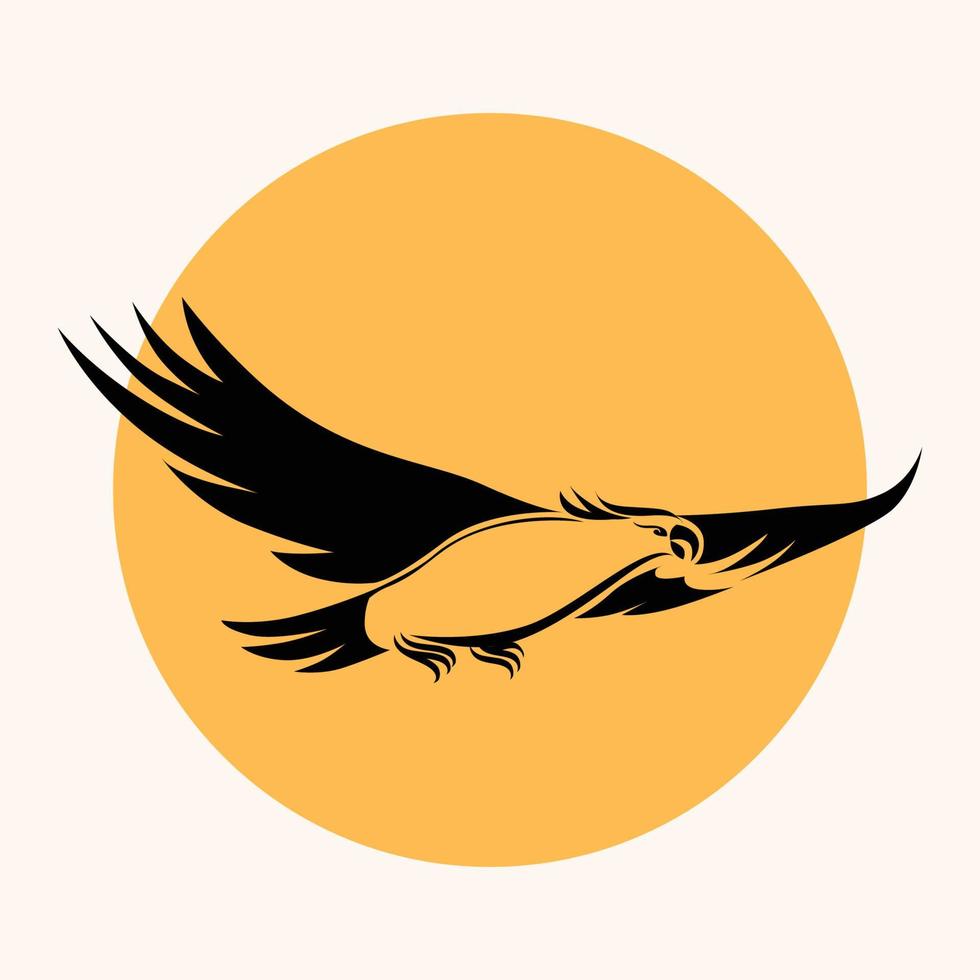 eagle fly logo design vector illustration