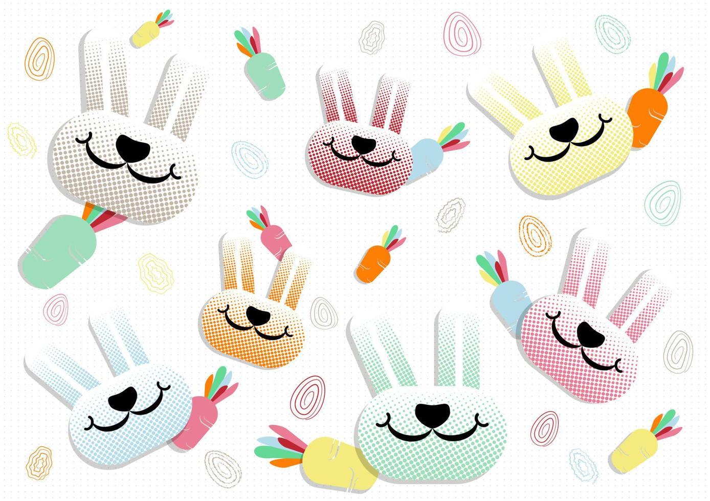 Background pattern, rabbit smiling with a happy Easter. vector illustration.