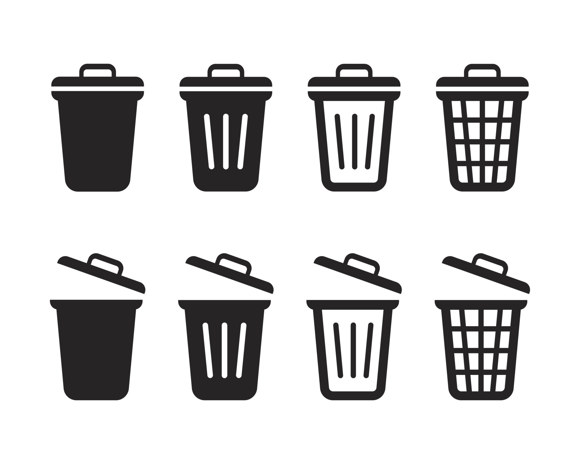 Trash can icon. Delete icon vector. Recycle bin icon. Rubbish Bin