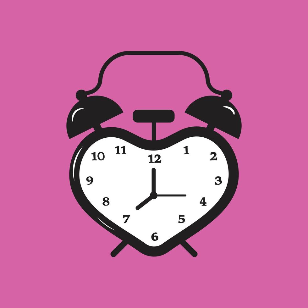 Love Table Clock, clock vector with love icon