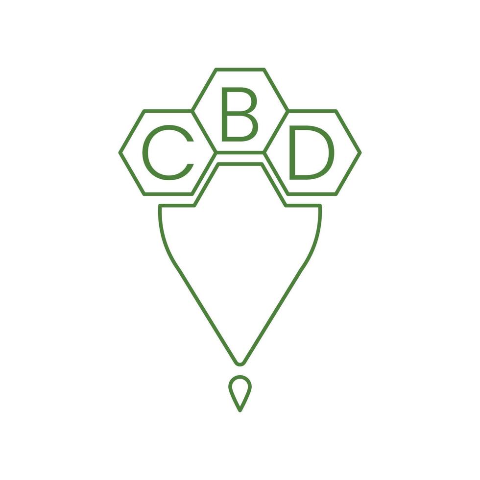 CBD Logo, icon or symbol for cbd oil label template, marijuana, hemp oil label, cbd icon for apps and web and cbd bottle oil vector