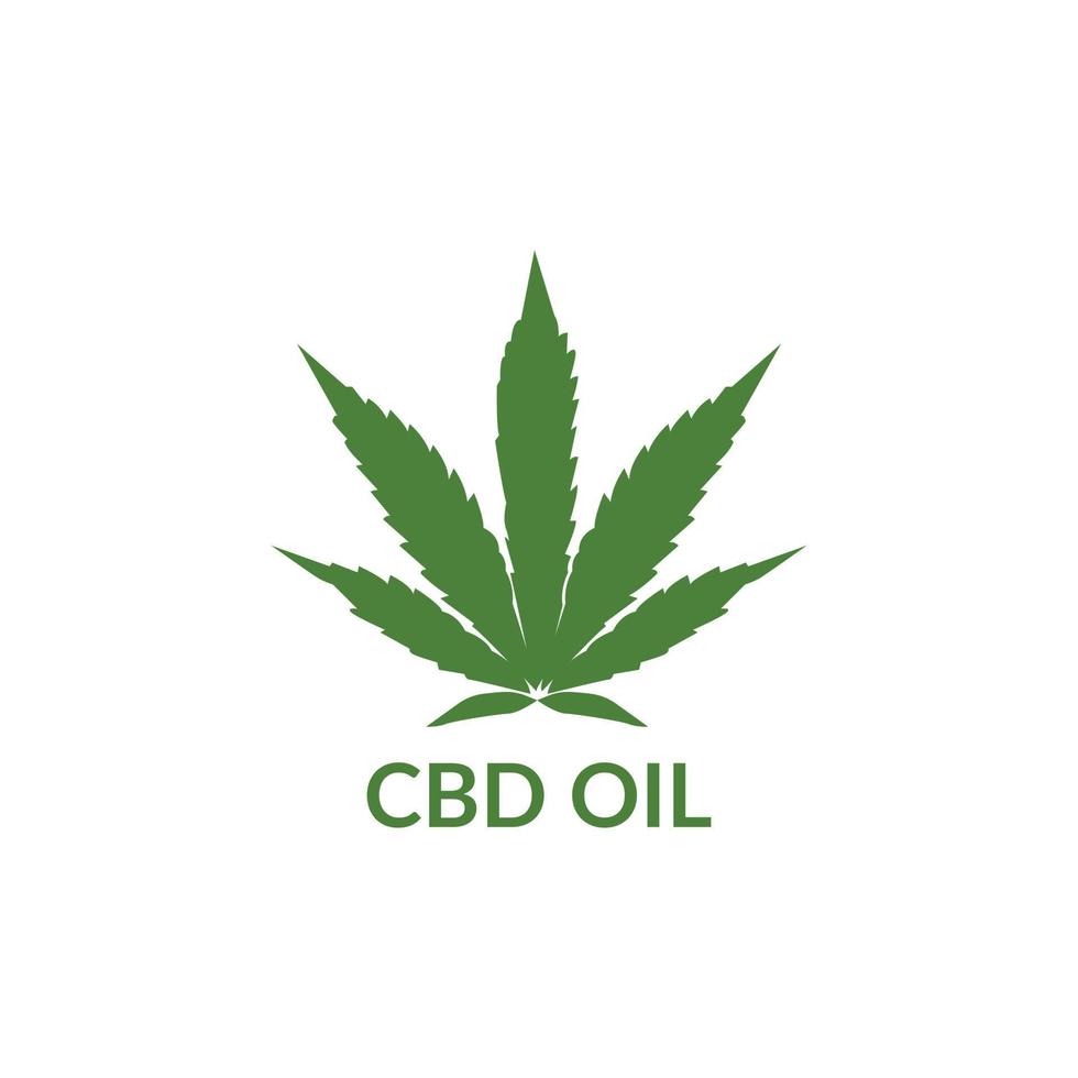 logotipo de hojas de cbd para diseño de plantilla de etiqueta de aceite de cbd vector