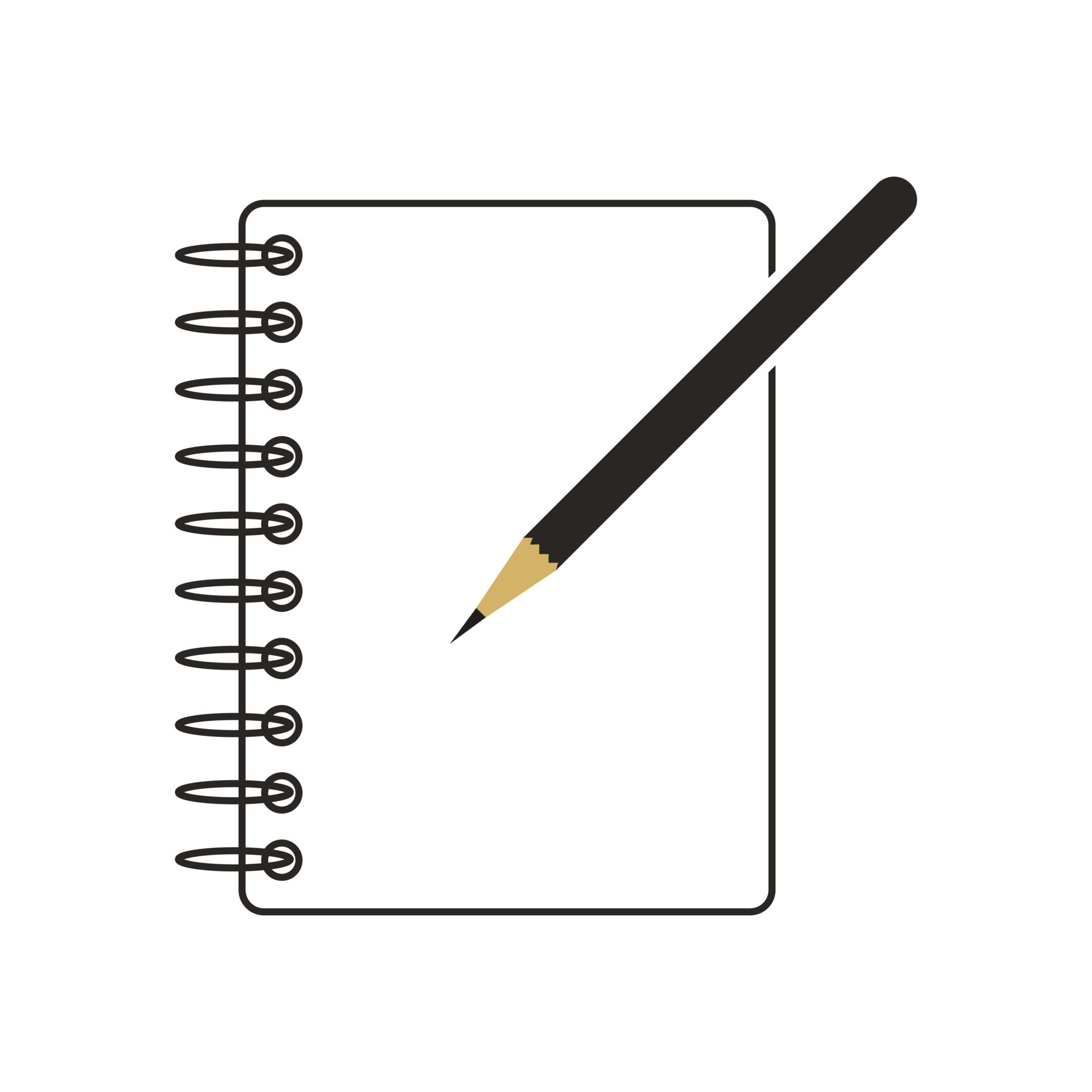 Vector de icono de portada de papel de bloc de notas o bloc de notas y
