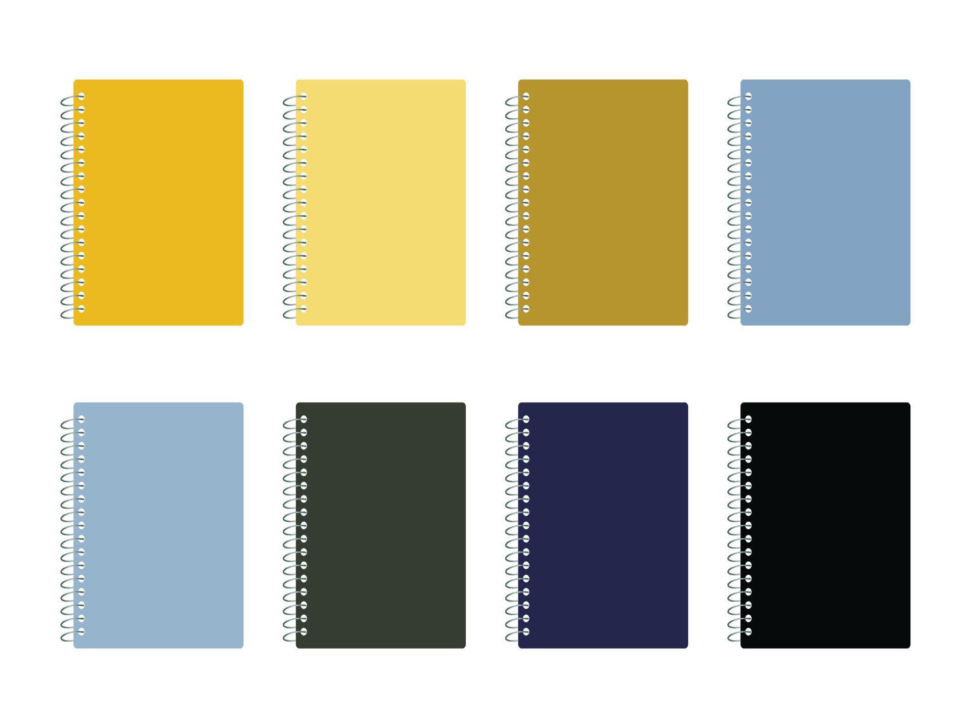 Notebook or notepad set vector with colorful illustration design