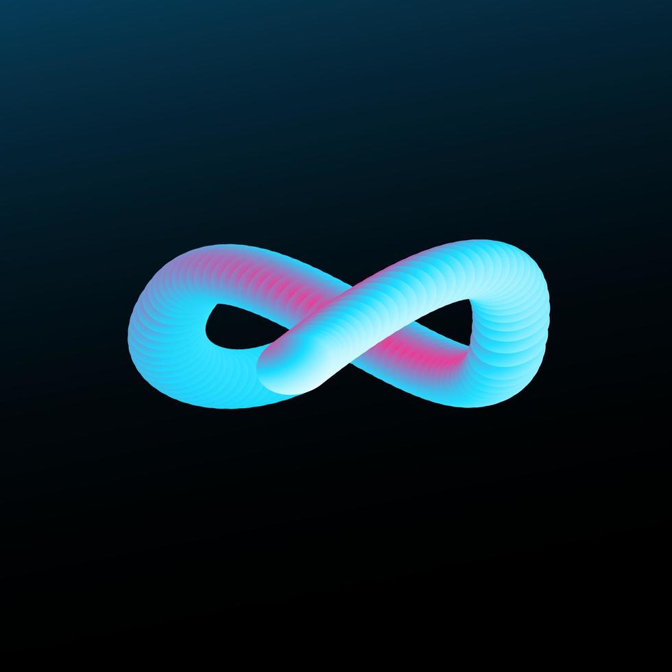 Neon geometric futuristic figure on a dark background vector