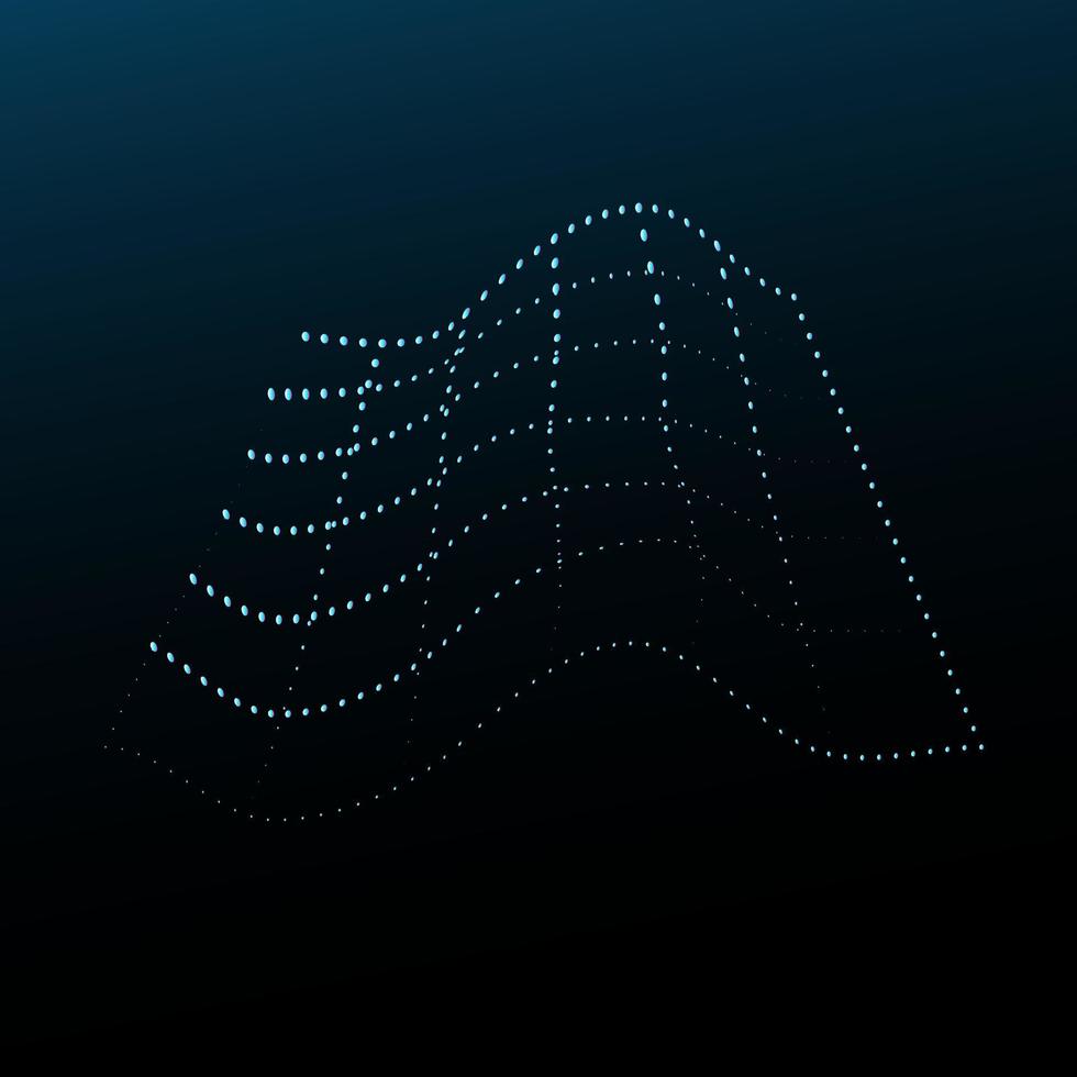 Neon geometric futuristic figure on a dark background vector