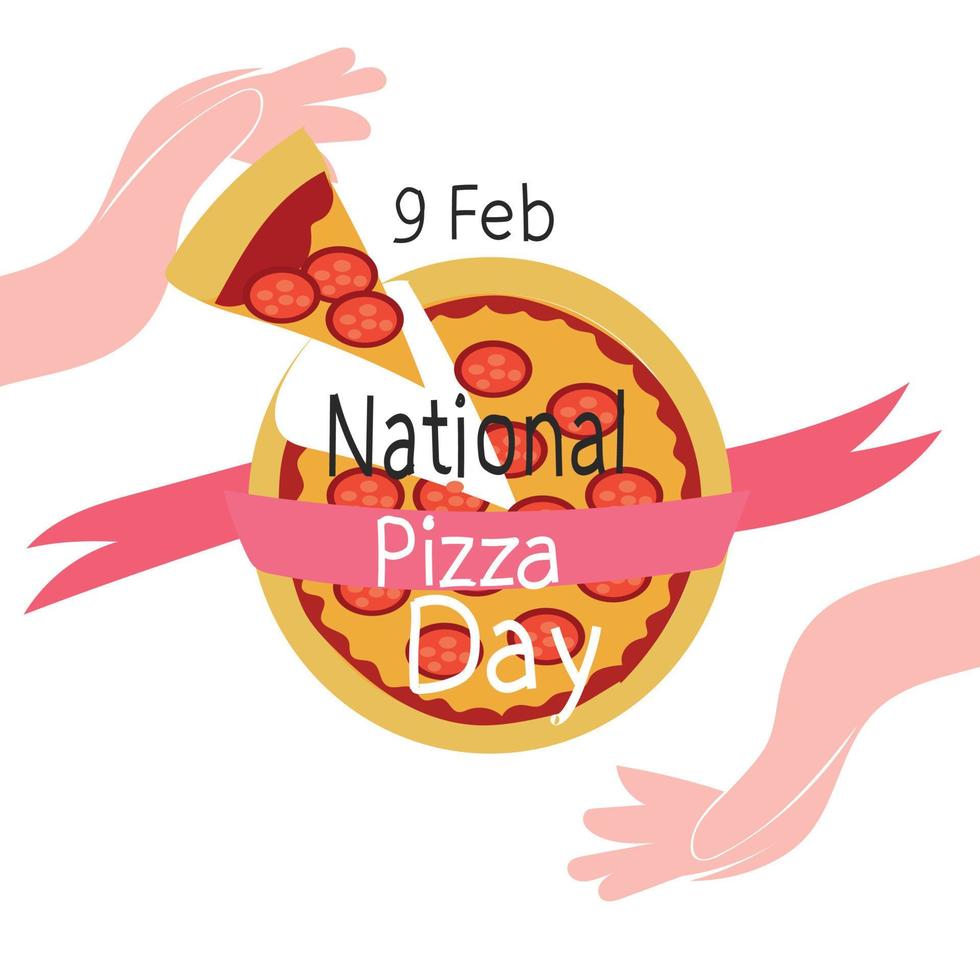 ilustración vectorial del día nacional de la pizza vector