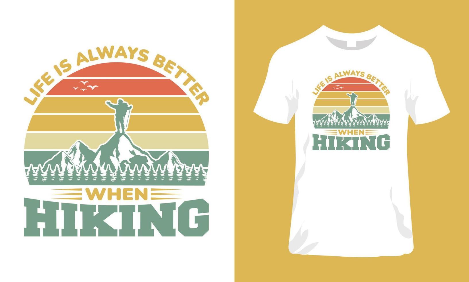 Hiking T-shirt Design Vector Graphic Illustration