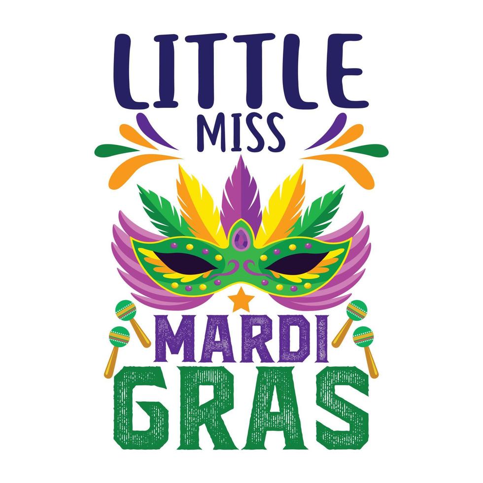 Little Miss Mardi Gras vector