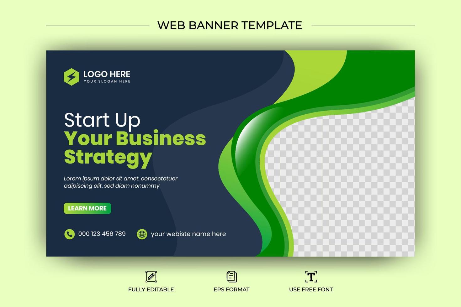 Creative corporate business social media cover web banner and video thumbnail template vector