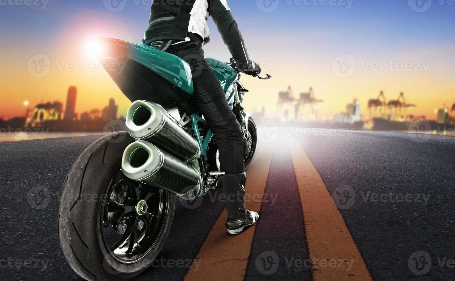 super bike on road photo