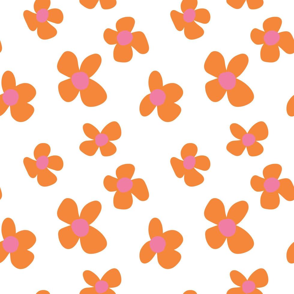 Hand drawn abstract ditsy flowers seamless pattern. Repeating floral vector pattern.