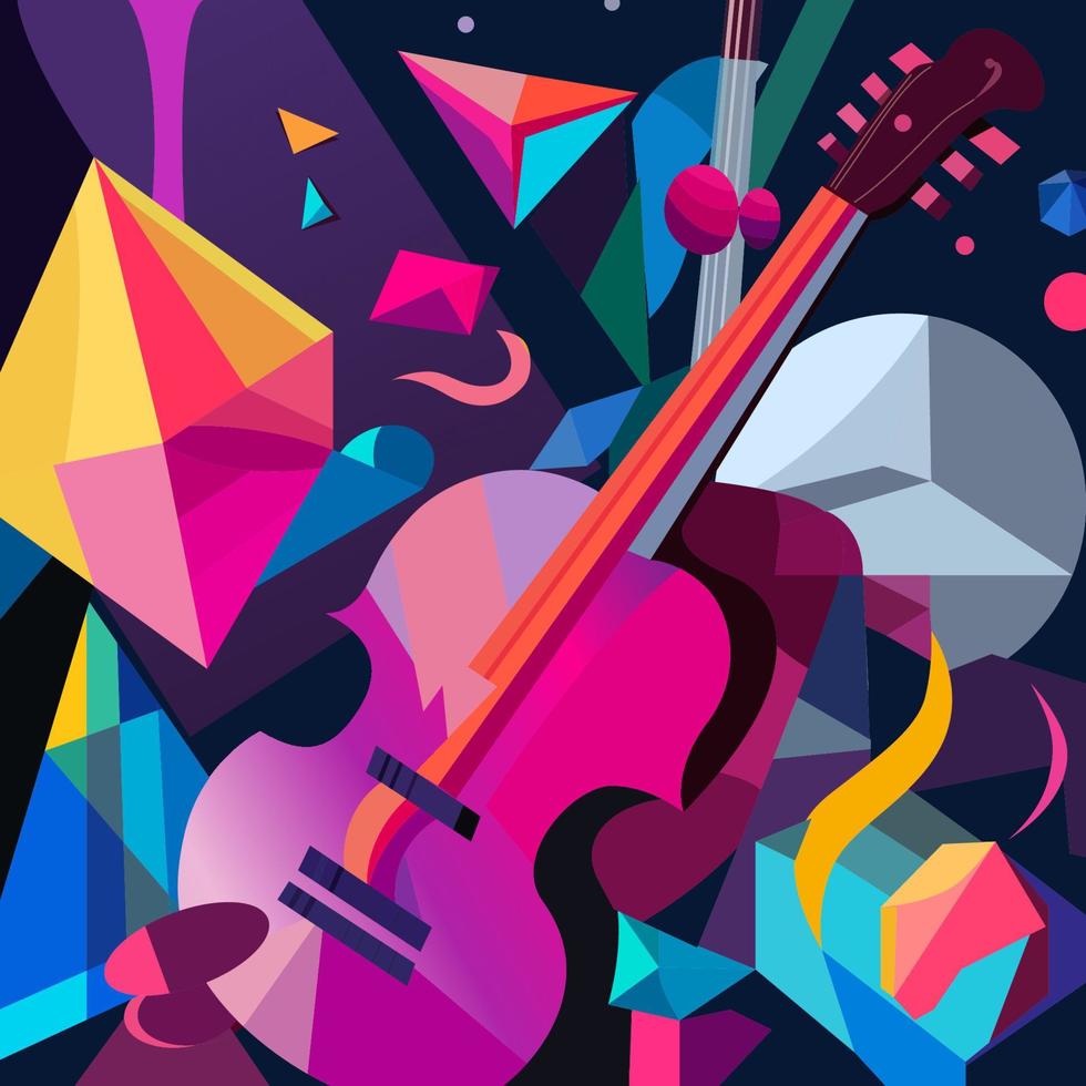 Abstract Vivid Music Background. Vector Illustration