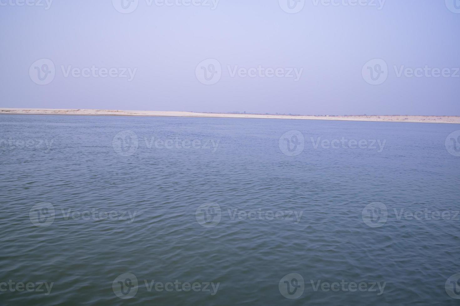 Padma River Bluewater and sand island with blue sky  beautiful  landscape view photo