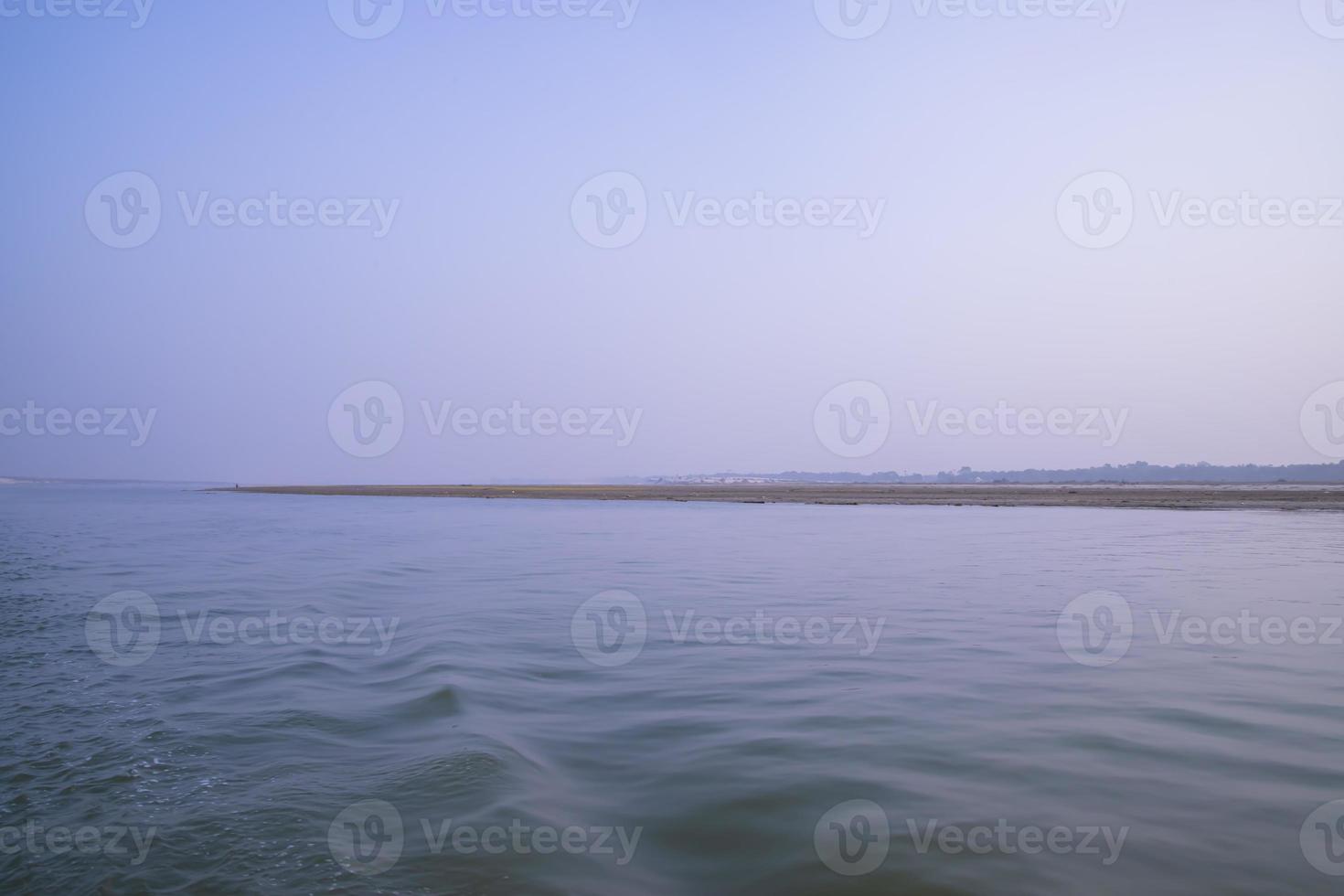 Padma River Bluewater and sand island with blue sky  beautiful  landscape view photo