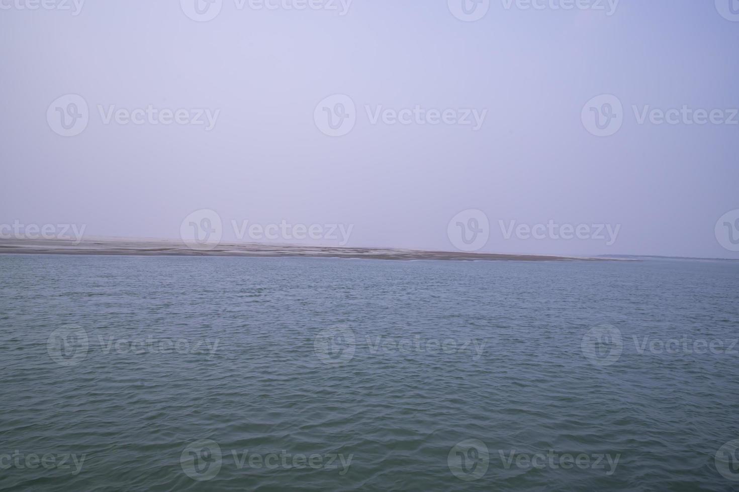 Padma River Bluewater and sand island with blue sky  beautiful  landscape view photo