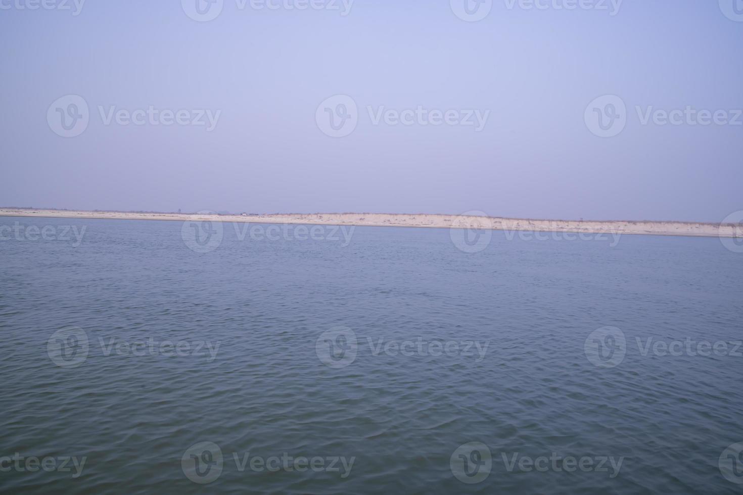 Padma River Bluewater and sand island with blue sky  beautiful  landscape view photo