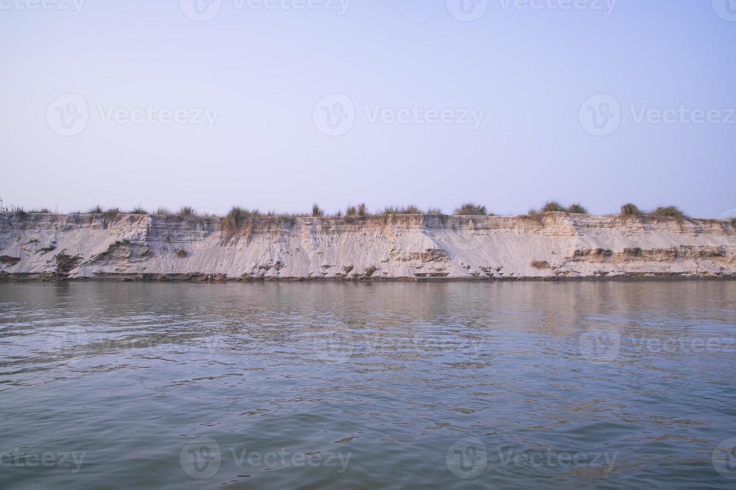 Padma River Bluewater and sand island with blue sky  beautiful  landscape view photo