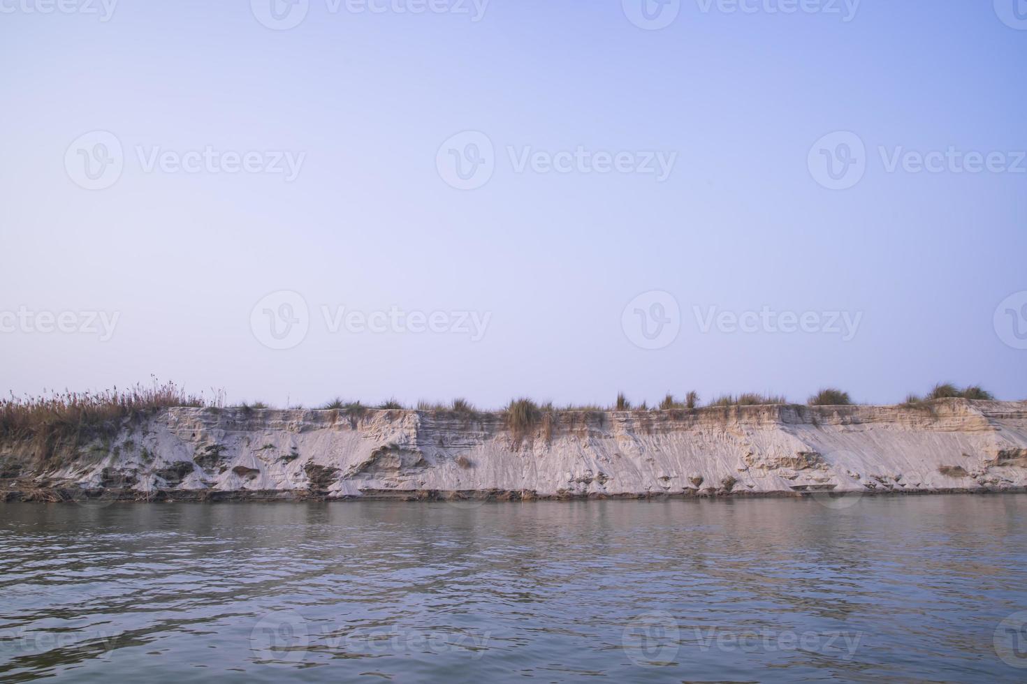 Padma River Bluewater and sand island with blue sky  beautiful  landscape view photo