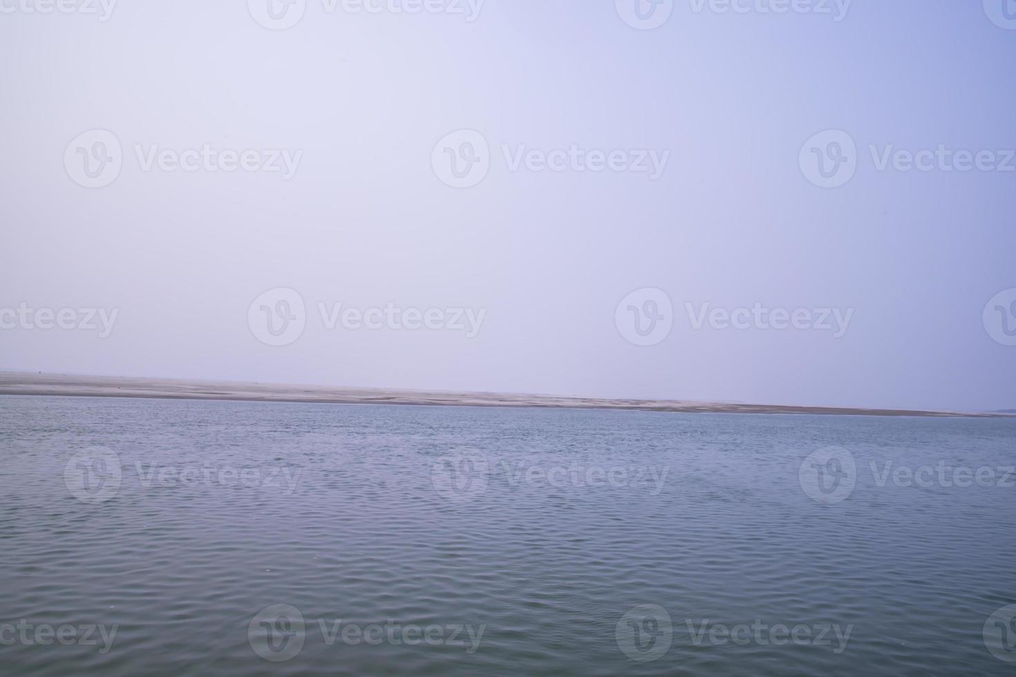 Padma River Bluewater and sand island with blue sky  beautiful  landscape view photo