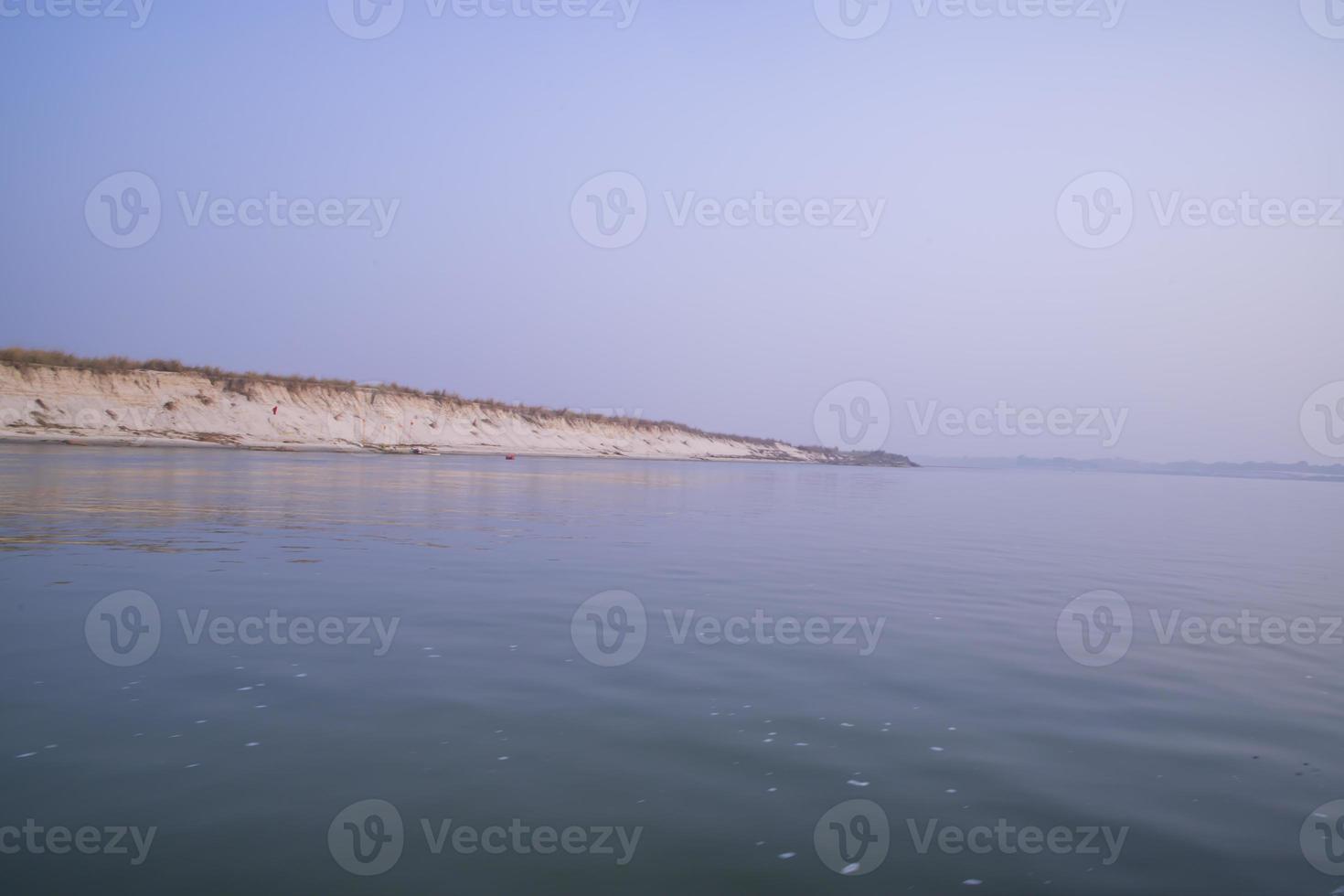 Padma River Bluewater and sand island with blue sky  beautiful  landscape view photo